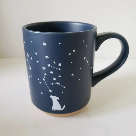 Pet Shop by Fringe Studio Blue/Tan Celestial Dog  Stoneware Mug. - Picture 2 of 7